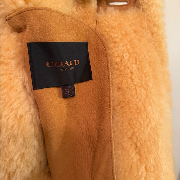 Coach Tan Teddy Jacket with Cream Details - Picture 2 of 10